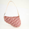 Dior Saddle Pochette Oblique Canvas Bordeaux / Beige