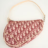 Dior Saddle Pochette Oblique Canvas Bordeaux / Beige