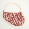 Dior Saddle Pochette Oblique Canvas Bordeaux / Beige