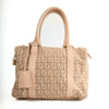 Fendi Boston Bag Zucchino Canvas Rosa / Beige